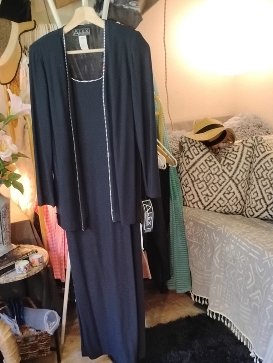 Alex Evenings Dresses & Skirts - Alex Evenings-Nordstrom Dark Navy Maxi Dress& Cover With Diamond Detailing